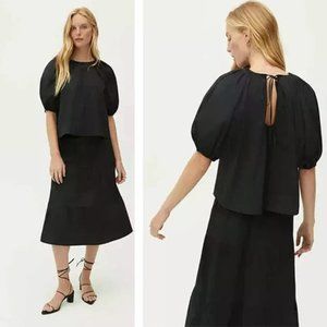 Rhode Rowan Balloon Sleeve Tied Back Loose Fit Top Women's Black Size: XS NWOT